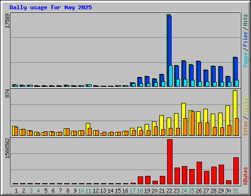 Daily usage for May 2025