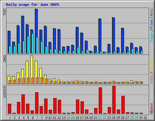 Daily usage for June 2025