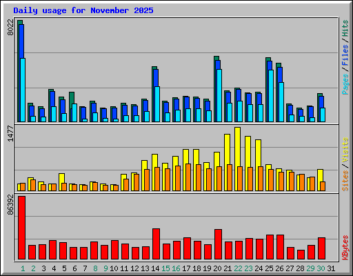 Daily usage for November 2025