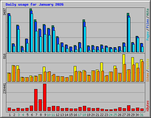 Daily usage for January 2026