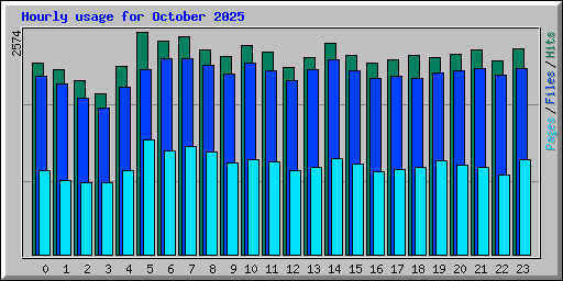 Hourly usage for October 2025
